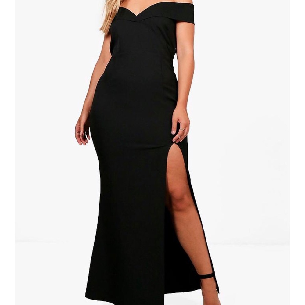 Plus size long black dress